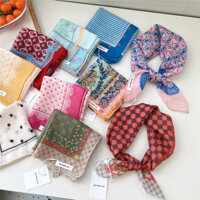 55 Chấm Bi Nhỏ Vuông Khăn Mùa Xuân Thu Retro Nghệ Thuật Thoáng Khí Vải Lanh Cotton Trang Trí Khăn Lụa