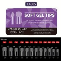 550 chiếc Gel mềm Full Cover Đầu móng tay - Móng tay giả trong suốt với thiết kế không dấu vết cho phần mở rộng móng tay bằng Gel - Hoàn hảo cho DIY Nail Art và Salon Sử dụng