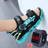 [5566 Đánh giá tích cực] Giày trẻ em, dép sandal cho bé trai, giày bãi biển mới cho bé trai mùa hè, chống trượt, chống mùi, đế mềm cho trẻ nhỏ ABC