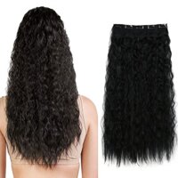 55cm Sóng Nước Dài U-Part Nửa Đầu Xoăn Tóc Giả 5 Kẹp Tóc Nối Dài Ngón Tay Sóng Giả Tự Nhiên Nâu Đen Tóc Giả Cho Nữ