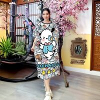 (55kg đến 85kg) Đầm Suông Thun 3D Big Size Hàng Shop bao đẹp - DD4161