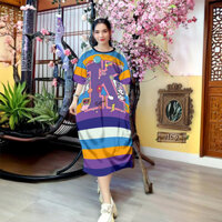(55kg đến 85kg) Đầm Suông Thun 3D Big Size Chất thun co giãn - DD4152