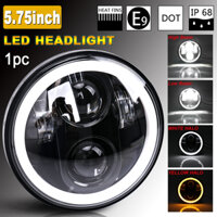 5.75Inch LED Mắt Thiên Thần Đèn Pha DRL Full Hào Quang Nhẫn 5 3/4 Tròn Cho Harley Sportster Dyna StreetBob FXDB Ánh Sáng