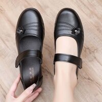 [579 Lần Mua Lại] Giày Mẹ Đế Mềm Thoải Mái Giày Đơn Chống Trơn Trượt Đế Bằng Giữa Người Cao Tuổi Giày Nữ Xuân Thu Giày Da Velcro El