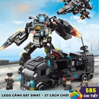 [585 CHI TIẾT] BỘ ĐỒ CHƠI LẮP RÁP LEGO BIỆT ĐỘI SWAT SW585, LEGO ROBOT / XE CẢNH SÁT KÈM LÍNH ĐẶC NHIỆM