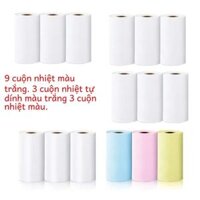 58mm Máy In Ảnh Mini Giấy Nhiệt Màu Trắng Cuộn Tự dính Cho DIY Nhãn Dán Nhãn Hóa Đơn Hóa Đơn