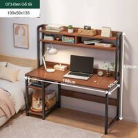 [5C] Bàn làm việc kèm 2 tầng thiết kế phong cách hiện đại, mặt gỗ MDF dễ lau chùi, khung sắt sơn tĩnh điện chắc chắn