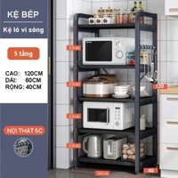 [5C] Kệ để đồ nhà bếp, kệ lò vi sóng nhiều tầng (3-4-5 tầng) tiện lợi, khung sắt sơn tĩnh điện chắc chắn