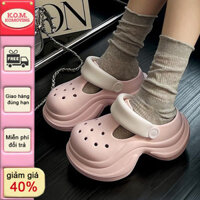5CM dép cross đế cao ,CROCS  Dép cá sấu nữ, Dép cross nữ,dép rỗng đế dày, dép đi biển baotou, giày lỗ hai lỗ chống thấm nước và chống trượt thời trang và đơn giản, Dép Crocs nữ,mới vào mùa xuân 2025