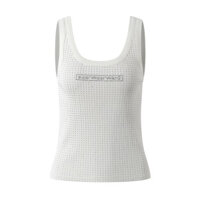 5EZL Self-Portrait 2024Summer New Sleeveless Camisole with Heavy Rhinestone Letters Sexy Sweet and Spicy Style Inner Wear Short Top