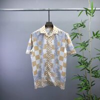 5FFM Versace Short Sleeve Shirt3D Printed Pattern Men's and Women's Same Style Top Cardigan Flat Replacement in Stock
