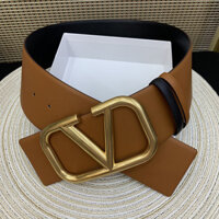 5G2D Valen-tino Women's Two-Layer Cowhide Belt Buckle with Skirt Trench Coat Decorative Simple Waist Seal Waist-Slimming Belt Wide7.0cm