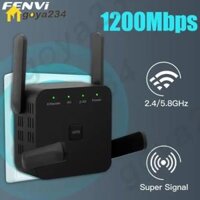 5GHz AC1200 Wifi Repeater 1200Mbps Router màu đen Wifi Extender khuếch đại 2.4G 5GHz Wifi tín hiệu tăng cường Mạng tầm xa