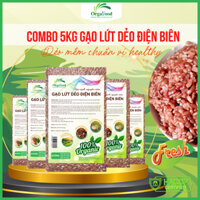 5Kg Gạo lứt dẻo Điện Biên Orgafood  EAT CLEAN healthy giảm cân cho người ăn kiêng túi hút chân không (gạo nâu)