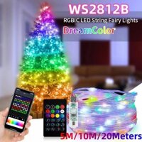 5m / 10M / 15M / 20M Điều Khiển Ứng Dụng Thông Minh Dây Da Led Dây Đèn 5V USB WS2812B RGB Led Đèn Ngoài Trời Cây Ngày Lễ Trang Trí Tiệc Bóng Đá