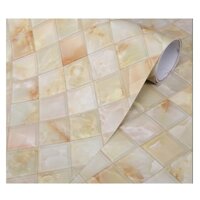 5M GIẤY DECAL CUỘN ĐÁ HOA CƯƠNG CÓ KEO SẴN Ô VUÔNG CHÉO BINBIN DTL152 - 1,2x3m