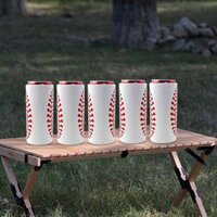 5Pcs Can  Cooler Covers Thermocoolers for Parties Tall Skinny Drinks - White Red