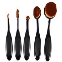 5pcs / Sets Eyebrow Foundation Eyeliner Lip Brush Oval Brushes Black