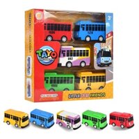 5pcs Tayo Mini The Little Bus Toy Set Pull Back Sliding Can Open The Door School Bus Early Education Children's Intellectual Toy