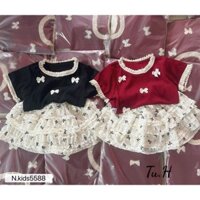 6-25kg bộ áo kèm váy có lót trong phối REN-NƠ A460 chất mềm mát cho bé gái Sandal