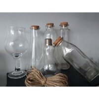 6 bình thủy tinh & 50m dây thừng trang trí