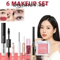 [6 BỘ TRANG ĐIỂM] Gel tạo kiểu lông mày hai đầu Chống thấm nước lâu trôi + Blusher + Kem che khuyết điểm + Mascara + Bút kẻ mắt + Son bóng