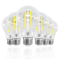 6 Bóng Đèn LED Dây Tóc A19 AC120V 6W 2700K Trắng Ấm 4000K Trắng Trung Tính