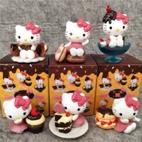 6 Cái / bộ 6cm Hoạt Hình Anime Dễ Thương Kawaii Hello Kitty Bánh Sô Cô La Cảnh Trang Trí Gourmet Macaron Q Phiên Bản PVC Nhân Vật Hành Động Mô Hình Đồ Chơi Búp Bê