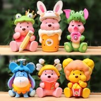 6 Cái / bộ 7-9cm Anime Hình Winnie the Pooh Edward Pooh Gấu Eeyore Heo Con Robin Ếch Ong Q Phiên Bản PVC Nhân Vật Hành Động Đồ Chơi Mô Hình Tượng Búp Bê