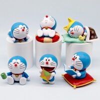 6 Cái / bộ 7cm Anime Hoạt Hình Doremon Hình Máy Mèo Ngủ Bơi Vòng Dorayaki Q Phiên Bản PVC Nhân Vật Hành Động Mô Hình Đồ Chơi Búp Bê