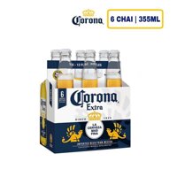 6 chai Bia Corona Extra chai thủy tinh 355ml