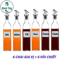 6 chai dầu vuông TẶNG kèm vòi chiết dầu ăn nước mắm tương dung tích 500ml BT-B080