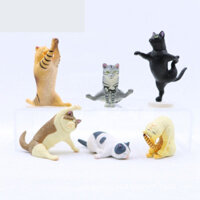 6 Chiếc 2cm-7cm Mô Hình Yoga Nhảy Múa Mèo Hình Trang Trí Hoạt Hình Mèo Mẫu Đồ Chơi Thời Trang Quyến Rũ Mèo Viên nhộng Đồ Chơi Búp Bê Trang Trí Bánh