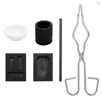 6 Chiếc Đèn Pin Nóng Chảy Bạc Than Chì Crucible Kit Than Chì Crucible Cup Tongs Bát Nóng Chảy Than Chì Khuấy Thanh Rèn Xi Lanh Graphite Crucible Thỏi Khuôn Đúc tolo306