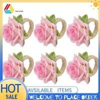 6 Chiếc Handmade Hoa Khăn Ăn Nhẫn Giả Khăn Ăn Nhẫn Serviette Khóa Giá Đỡ Để Trang Trí Bàn, Đám Cưới