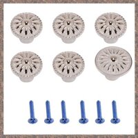 6 Chiếc Núm Tủ 22 Mm Tròn Vintage Ngăn Kéo Núm Cổ Bronzy Hoa Tủ Bếp Tủ Quần Áo Kéo Tay Cầm (Trắng)