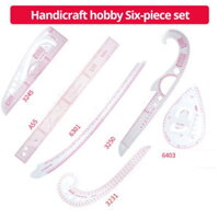 6 Chiếc Pháp Đường Cong Hệ Mét Đa Năng May Phân Loại Thước Đo Dressmaking Thợ May Vẽ Bản Mẫu Dụng Cụ May Nhựa