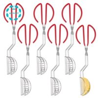6 Chiếc Thép Không Gỉ Taco Shell Tong Với Kẹp Nhựa Đỏ, Taco Press Cho Tự Chế Tortilla Vỏ Taco Làm Bền Dễ Sử Dụng
