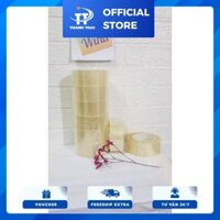 6 cuộn băng dính trắng trong 5cm loại 2kg/6 cuộn lõi nhựa 2.4mm siêu tiết kiệm