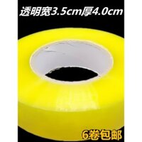 6 cuộn băng keo miễn phí vận chuyển, băng keo bán buôn, băng keo tùy chỉnh trong suốt, chiều rộng 3.5cm, độ dày 4.0cm, băng keo giấy