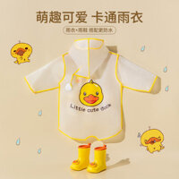 6 Giày đi mưa Áo mưa trong suốt cho bé trai 12 học sinh tiểu học đến bé gái Bộ đồ tuổi trẻ em áo mưa mẫu giáo không thấm nước