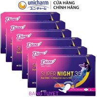 6 gói Băng vệ sinh Diana siêu thấm đêm 29cm /35cm
