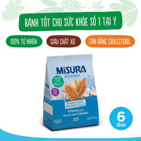 6 gói bánh quy 4 loại ngũ cốc/Bánh qui ngũ cốc Misura Ý 120g/gói dùng ngũ cốc nguyên cám và dầu hướng dương giàu chất xơ HSD 31/03/2022