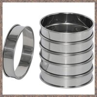6 Gói Nhẫn Muffin Anh Cán Đôi 4 Inch, Nhẫn Crumpet Inox, Nhẫn Tart, Tròn