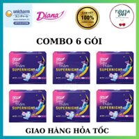 [6 gói]Băng vệ sinh ban đêm 42cm Diana Super Night 3 miếng