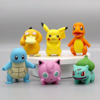 6 kiểu tượng nhỏ xe hơi hoạt hình Pikachu Pokemon Psyduck trang trí bánh