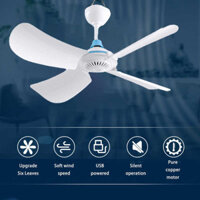 6 Leaves Ceiling Fan USB Hanging Fans Summer Cooler Energy-Saving Low Noise Home Living Room Ca