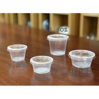 6 lốc 100 hủ sốt 60ml 80ml 105 ml ly đựng nước chấm chén tương có nắp dùng 1 lần - Plastic cup 2oz 2.5oz 59ml 74ml