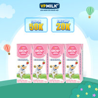 [6 Lốc 180ml] Sữa Tiệt Trùng VPMilk Grow+ Vị Dâu Cho Bé Từ 1 Tuổi