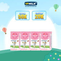 [6 Lốc Hộp 110ml] Sữa Tiệt Trùng VPMilk Grow+ Vị Dâu Cho Bé Từ 1 Tuổi